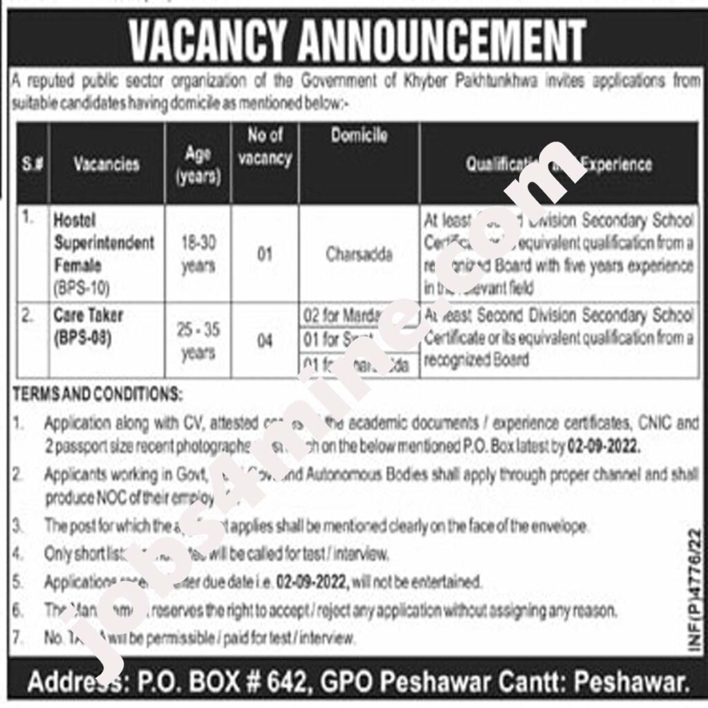 New Govt Vacancies at KPK Pakistan Jobs 2022