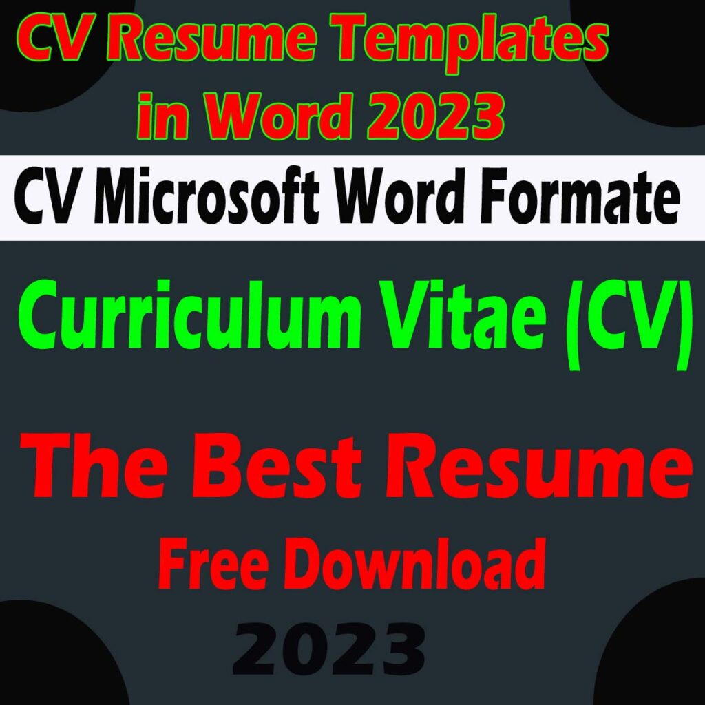 The Best CV Resume Templates in Word 2 CV Resume Templates