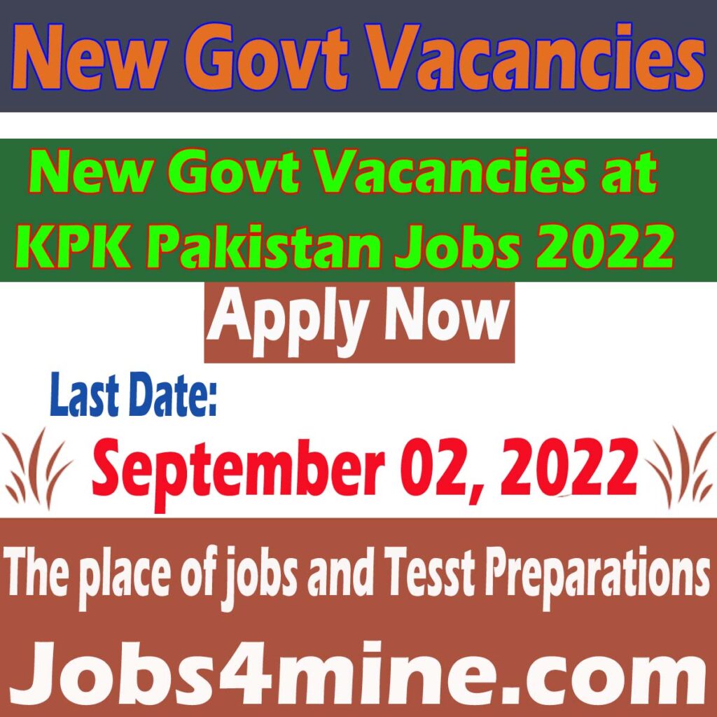 New Govt Vacancies at KPK Pakistan Jobs 2022