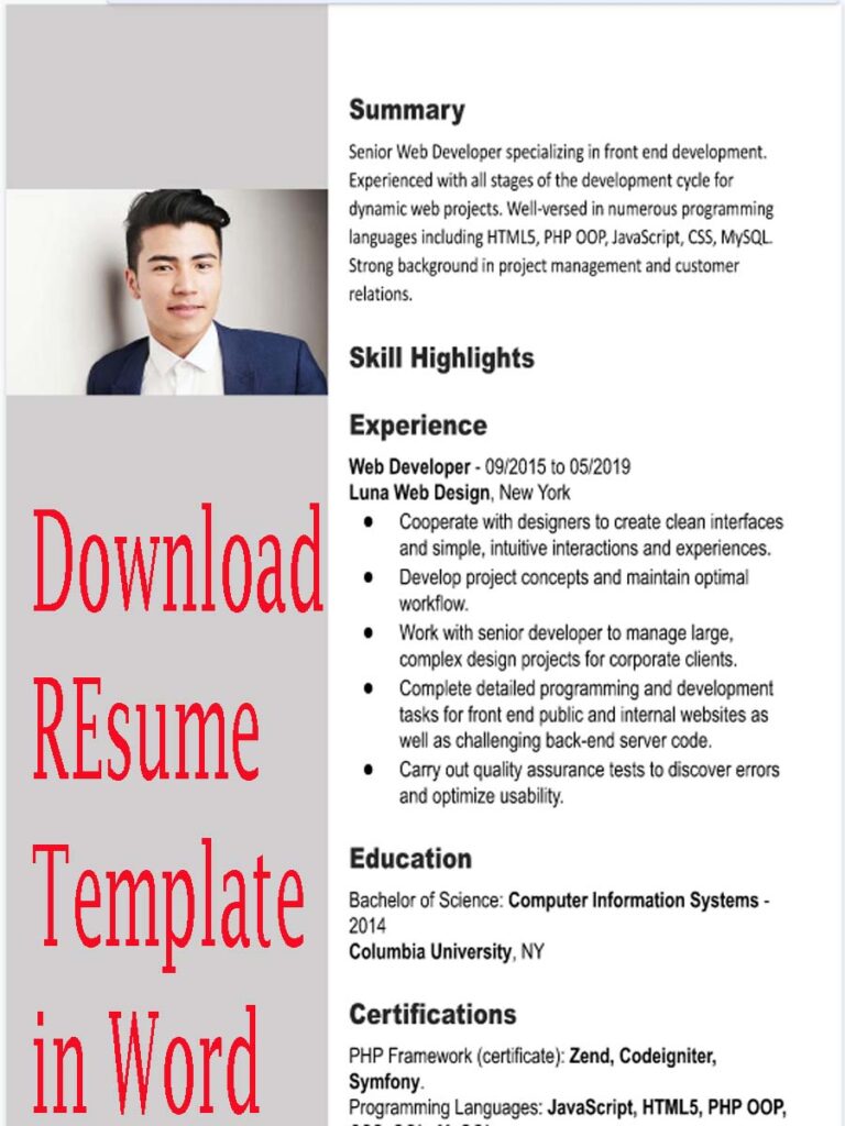 The Best Top CV Sample Template in Word 2023