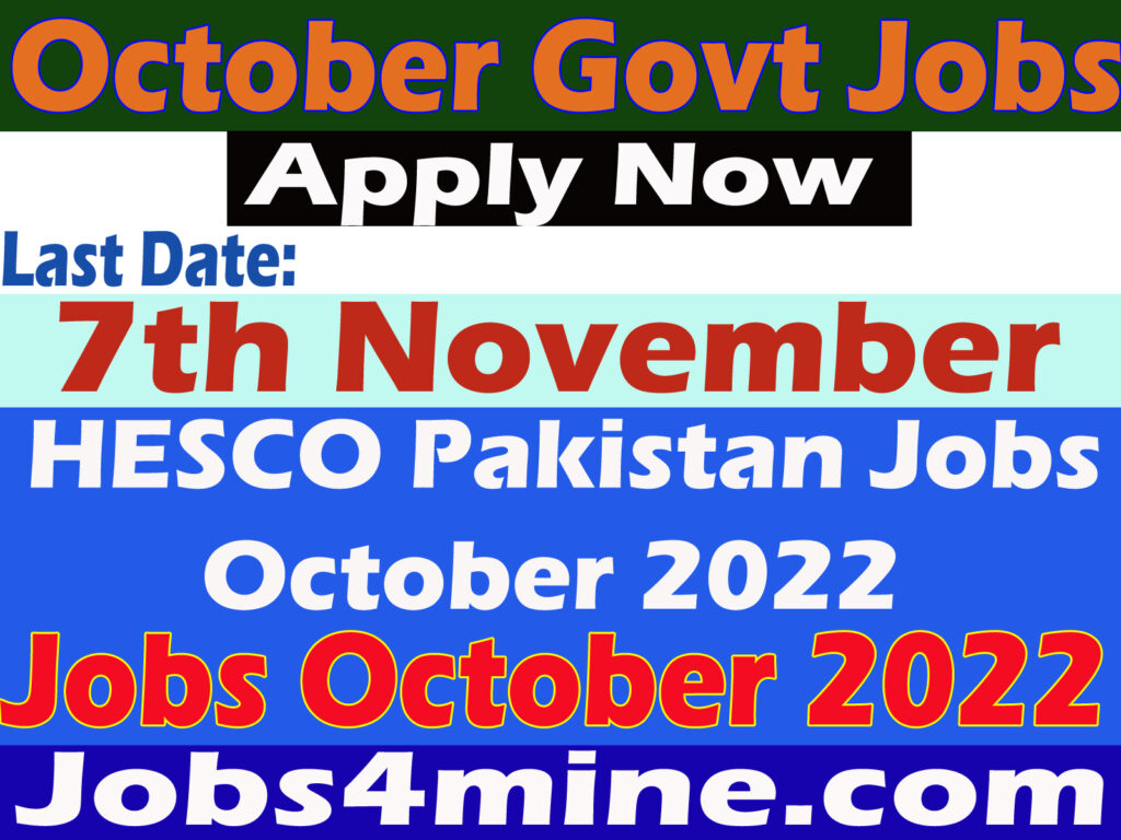 HESCO Pakistan Jobs October 2022