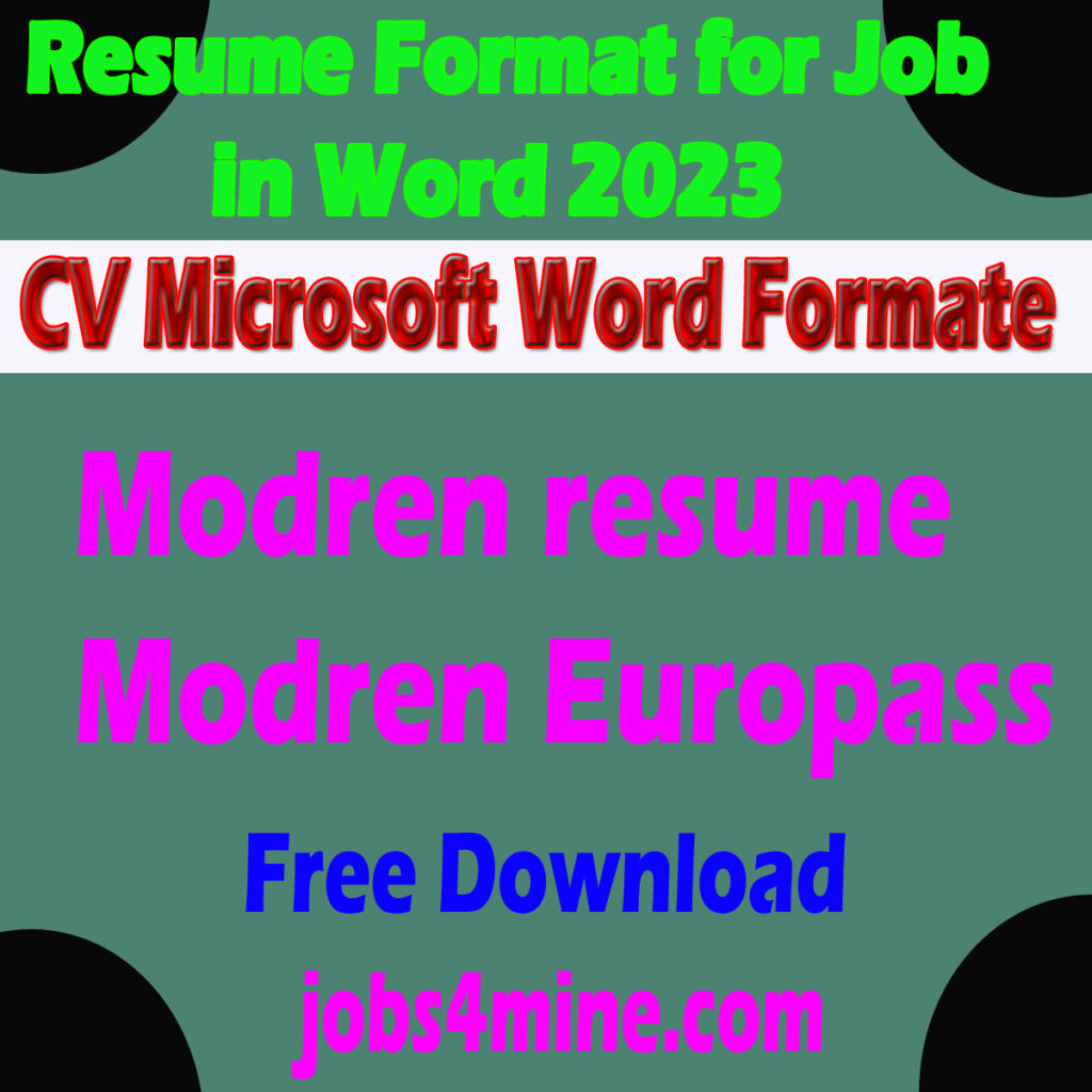 Stylish free resume templates in Word With Modren Europass cv free