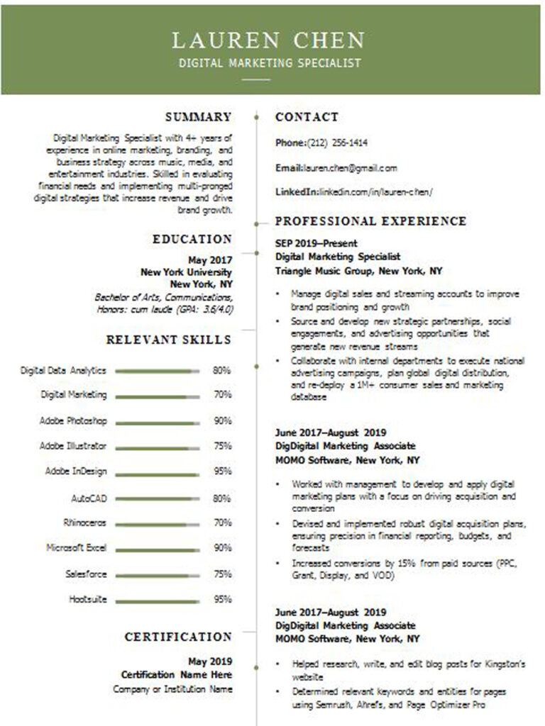 Modern CV Template Green With New Curriculum vitae template in Word 3 Modern CV Template Green With New Curriculum vitae template in Word