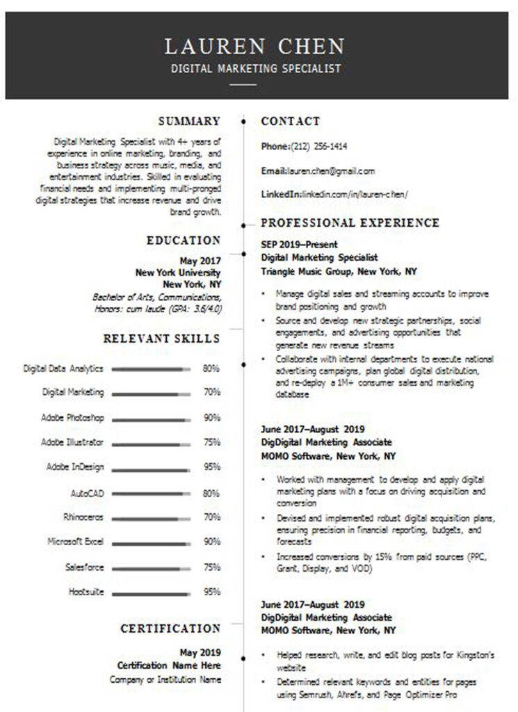 Resume examples: Modern CV Template Black With New CV Sample Free in Word 2 Resume examples: Modern CV Template Black With New CV Sample Free in Word