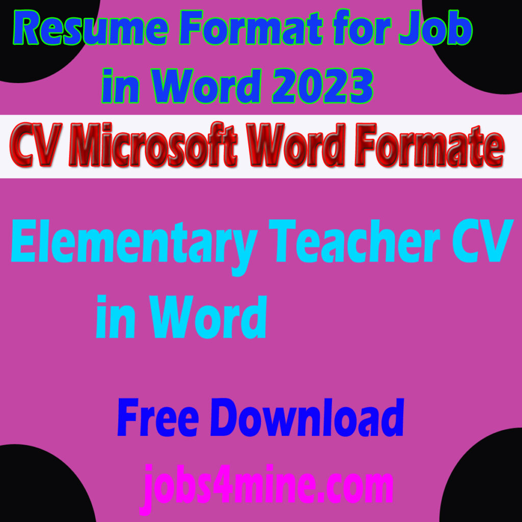 New elementary Teacher CV in Word With Modern cover letter for resume 1 New elementary Teacher CV in Word With Modern cover letter for resume