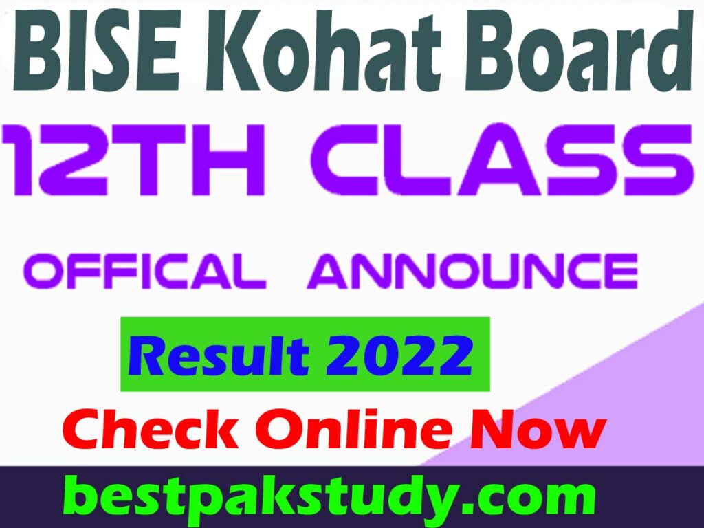 BISE Kohat Board 12th Class Result 2024 Kohat Board Published
