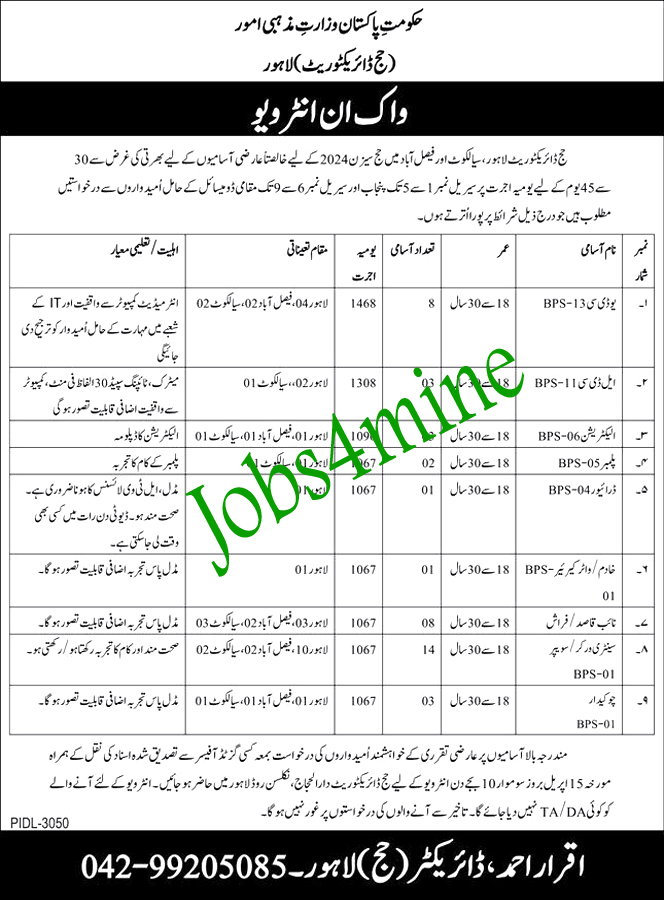 Latest MORA Jobs in Lahore April 2024-Ministry of Religious Affairs Jobs 1 Latest MORA Jobs in Lahore April 2024-Ministry of Religious Affairs Jobs